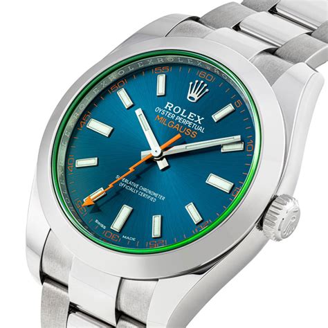 rolex milgauss 40mm 116400gv blue|Rolex Milgauss 116400gv price.